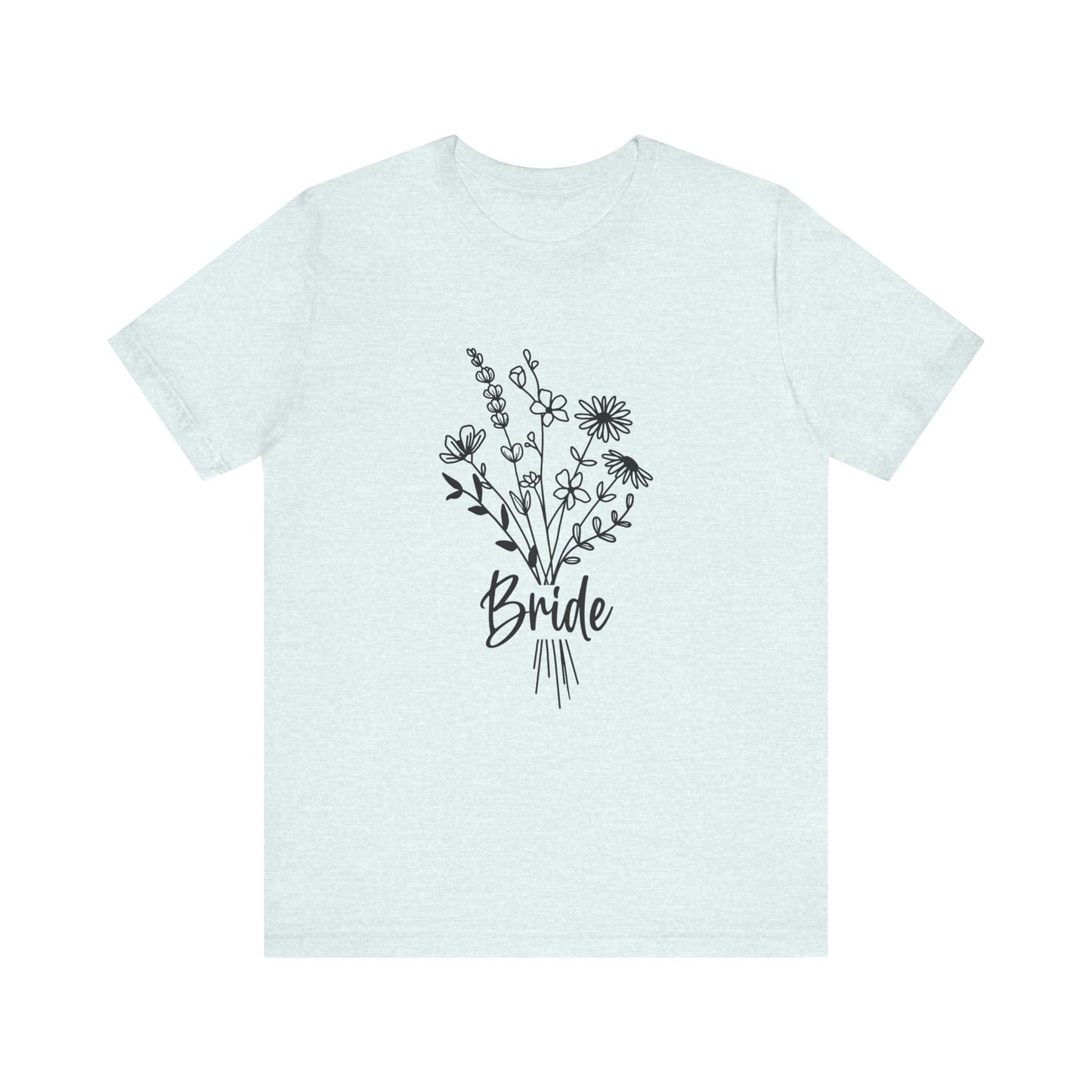 Bride T-shirt, Wedding Shirt, Wildflower Bouquet Floral Shirt, Bride Tee, Bachelorette Shirt, Gift Shirt for Bride, Bridal Shower Shirt