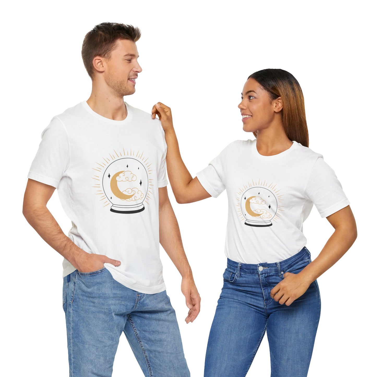 Celestial Crystal Ball T-shirt, Boho T-shirt, Inspirational T-shirt, Bohemian T-shirt, Moon and Stars T-Shirt, Gift Travel Shirt