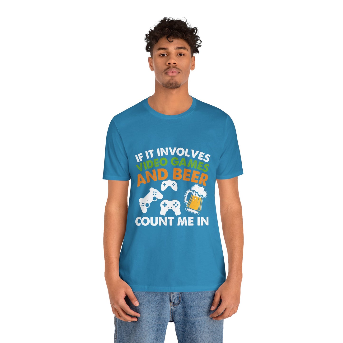 Video Games T-shirt, Gaming Shirt, Video Games and Beer Shirt, T-shirt for Gamers, Funny Gamer Shirts, Gift for Him, Funny Gaming Tee