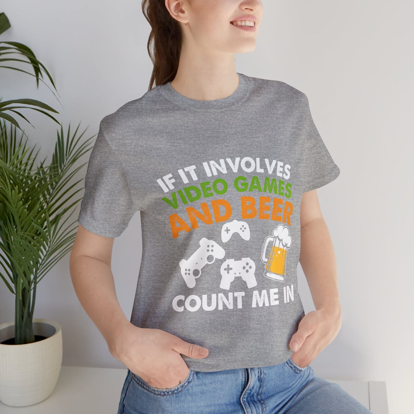 Video Games T-shirt, Gaming Shirt, Video Games and Beer Shirt, T-shirt for Gamers, Funny Gamer Shirts, Gift for Him, Funny Gaming Tee