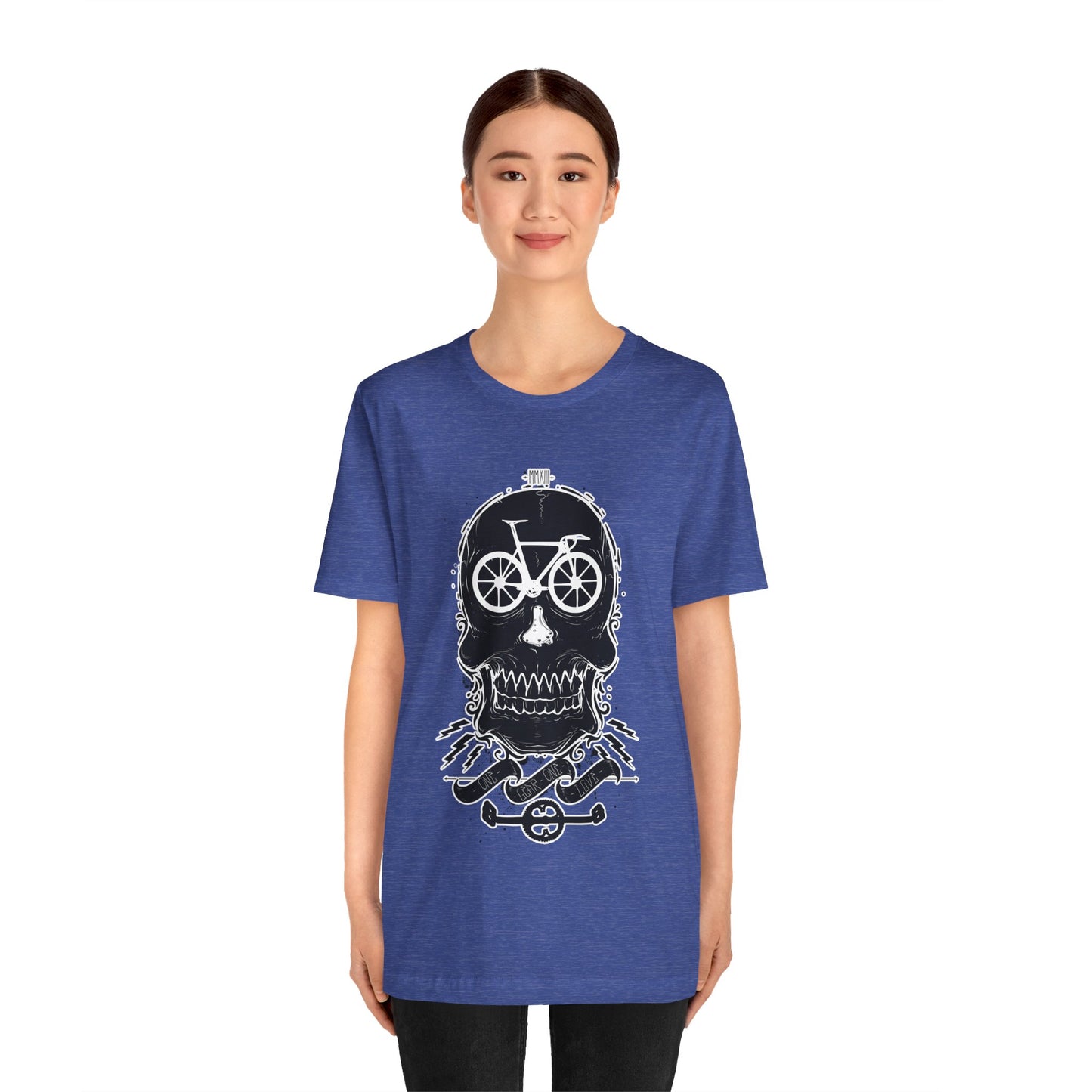 Bicycle Love T-shirt, Skull T-shirt, Shirt with Skull, Skull Head T-shirt, T-shirt with Bicycle, Horror Shirt, Humor T-Shirt