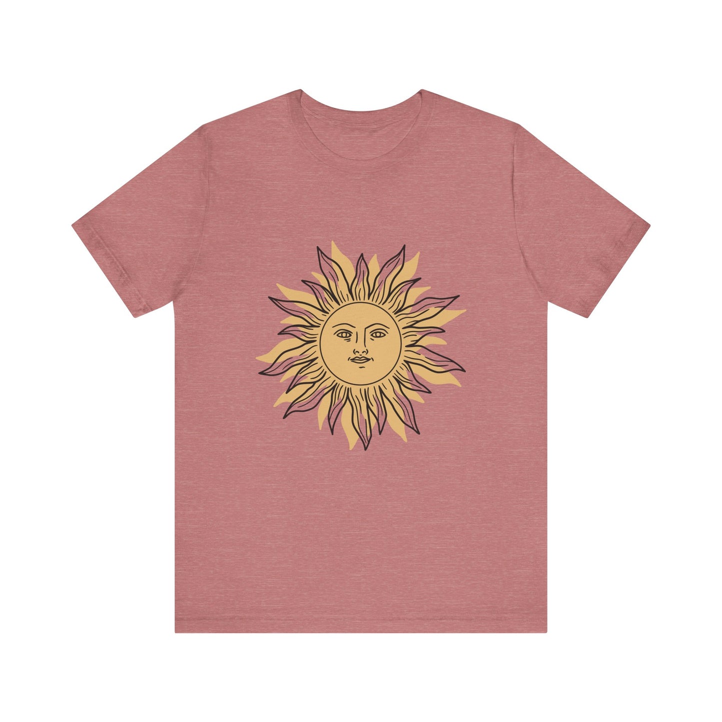 Sun Face T-shirt, Mystical Shirt, Boho T-shirt, Solar T-shirt, Moon and Stars T-Shirt, Bohemian T-shirt, Astrologic Shirt, Gift for Her