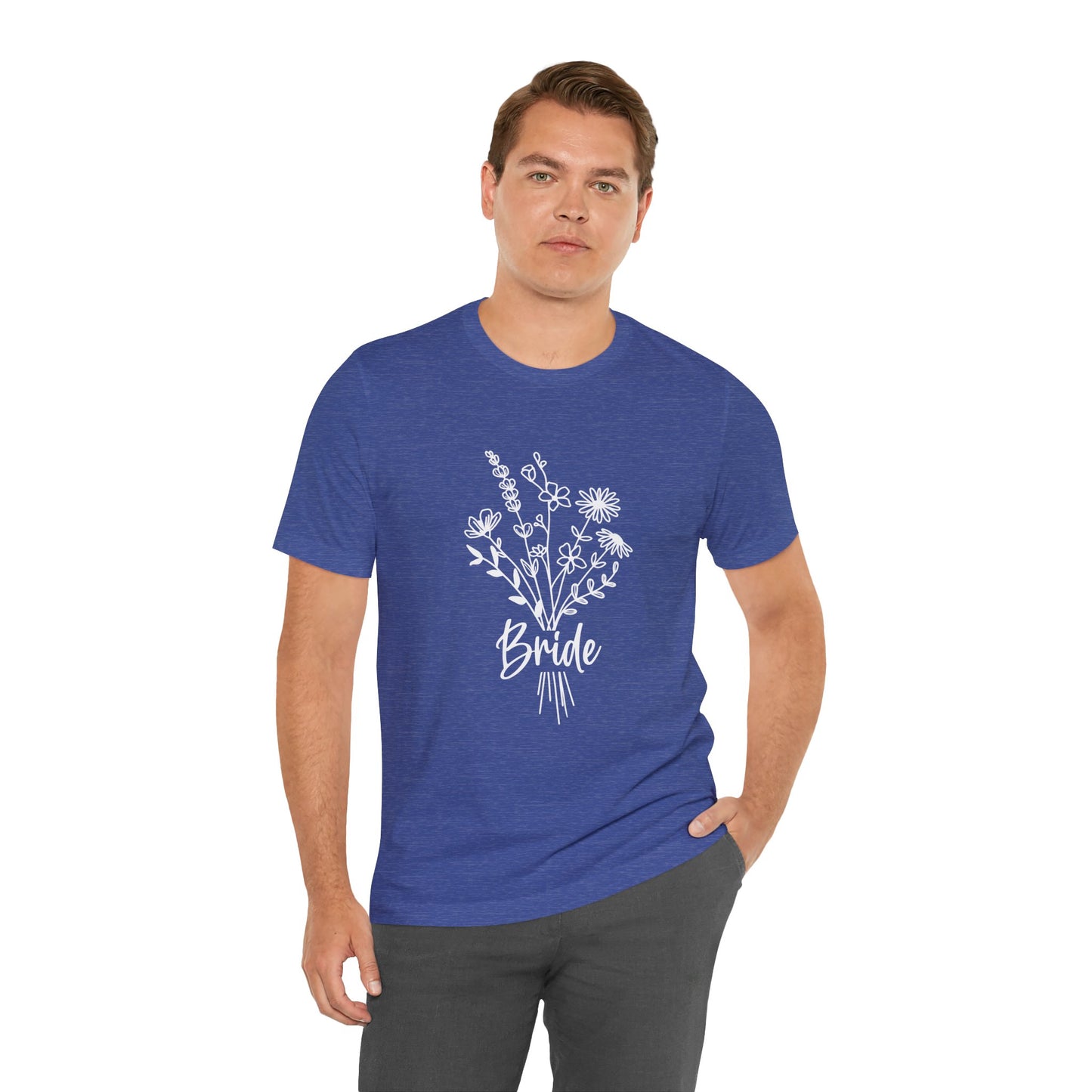 Bride T-shirt, Wedding Shirt, Wildflower Bouquet Floral Shirt, Bride Tee, Bachelorette Shirt, Gift Shirt for Bride, Bridal Shower Shirt