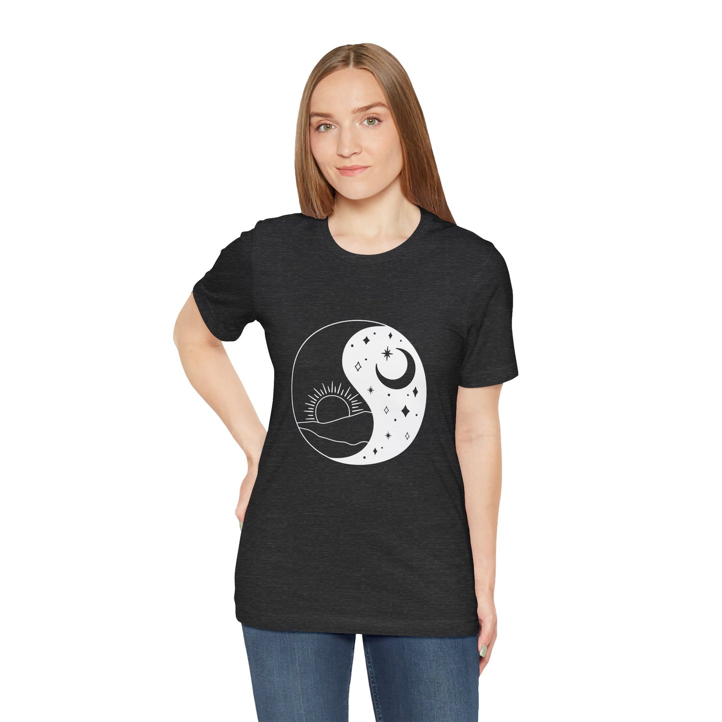 Ying Yang T-shirt, Sun and Moon Shirt, Mystical Shirt, Boho T-shirt, Mystics Shirt, Bohemian T-shirt, Gift Shirt for Her