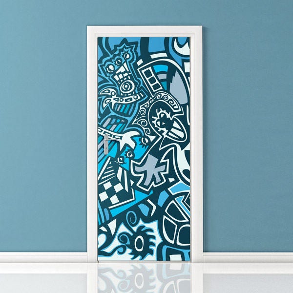 Graffiti Wall Art, Door Sticker, Door Mural, Door Wallpaper, Home Design Sticker, Graffiti Wallpaper, Fridge Door Decor, Abstract Wall Art