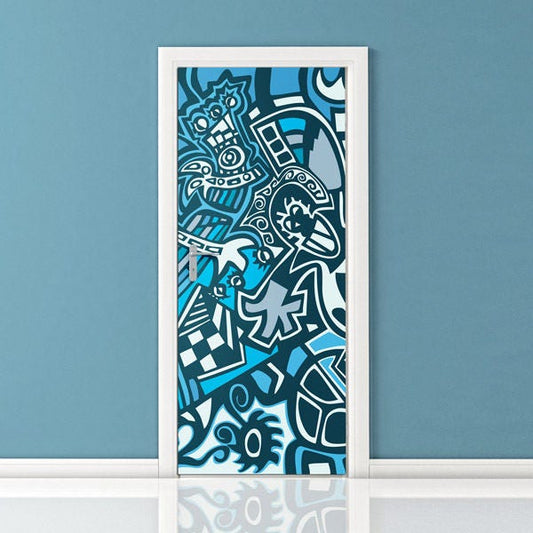 Graffiti Wall Art, Door Sticker, Door Mural, Door Wallpaper, Home Design Sticker, Graffiti Wallpaper, Fridge Door Decor, Abstract Wall Art