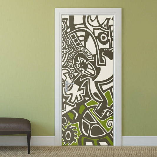 Graffiti Wallpaper, Graffiti Wall Decal, Door Sticker Mural, Door Wallpaper, Wall Decor Mural, Bedroom Living Room Home Decor, Door Covering