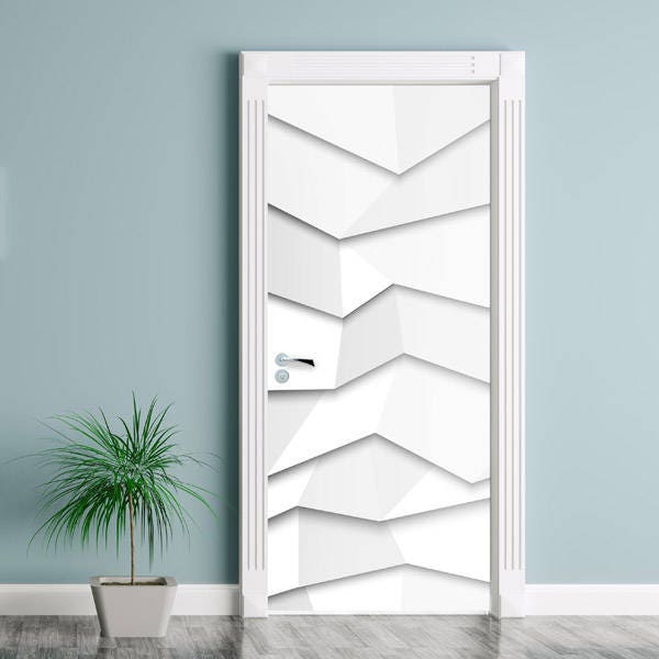 Origami Wall Decal, Door Sticker, Door Wallpaper, Door Mural, Abstract Wall Art, Bedroom Living Room Home Decor, Door Covering Sticker