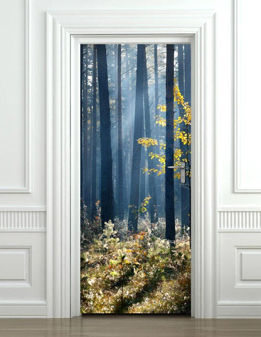 Forest Wall Decal, Forest Door Sticker, Door Wallpaper, Door Mural, Nature Wall Decor Mural, Bedroom Living Room Home Decor, Door Covering