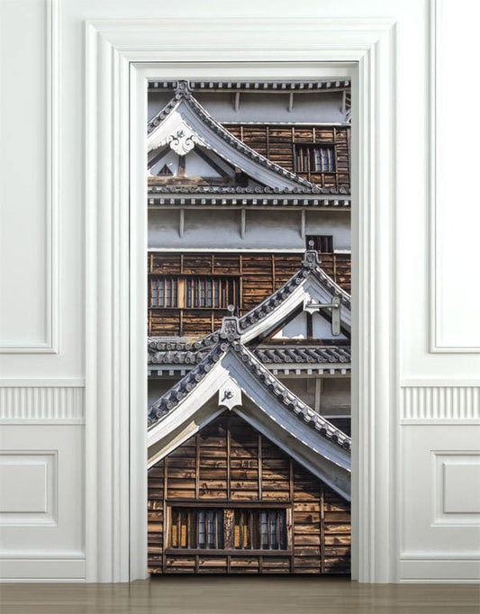 Japan Houses Wall Sticker, Houses Wall Decal, Architecture Door Decor, Architecture Wall Decor, Door Mural, Door Cover, Door Wrap Home Decor