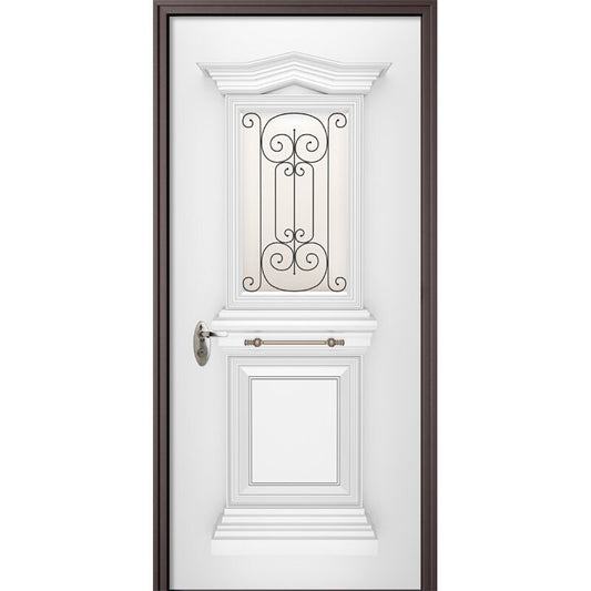 Entrance Door Sticker, Greek Style Door Wallpaper, Classic White Color Roman Greek Style Door Covering, Entrance Door Decal Mural