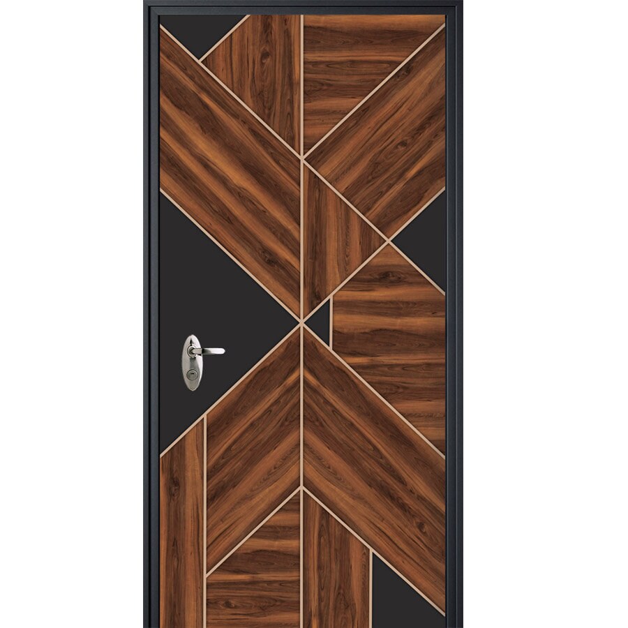 Wood and Black Door Mural, Door Sticker, Wooden Door Decal, Entrance Door Mural, Door Sticker, Home Room Design Door Sticker, Door Covering