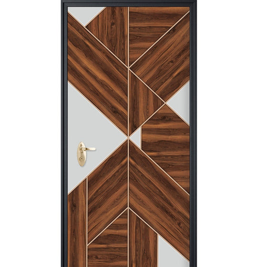 Wood and White Door Mural, Door Sticker, Wooden Door Decal, Entrance Door Mural, Room Door Sticker, Door Covering, Home Design Door Sticker