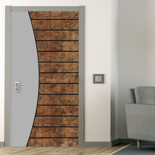 Holztür Wandbild, Türaufkleber, Hellgrau HOLZ 101, Holztüraufkleber, Eingangstür Wandbild, Zimmertüraufkleber, Türverkleidung, Wohndesign