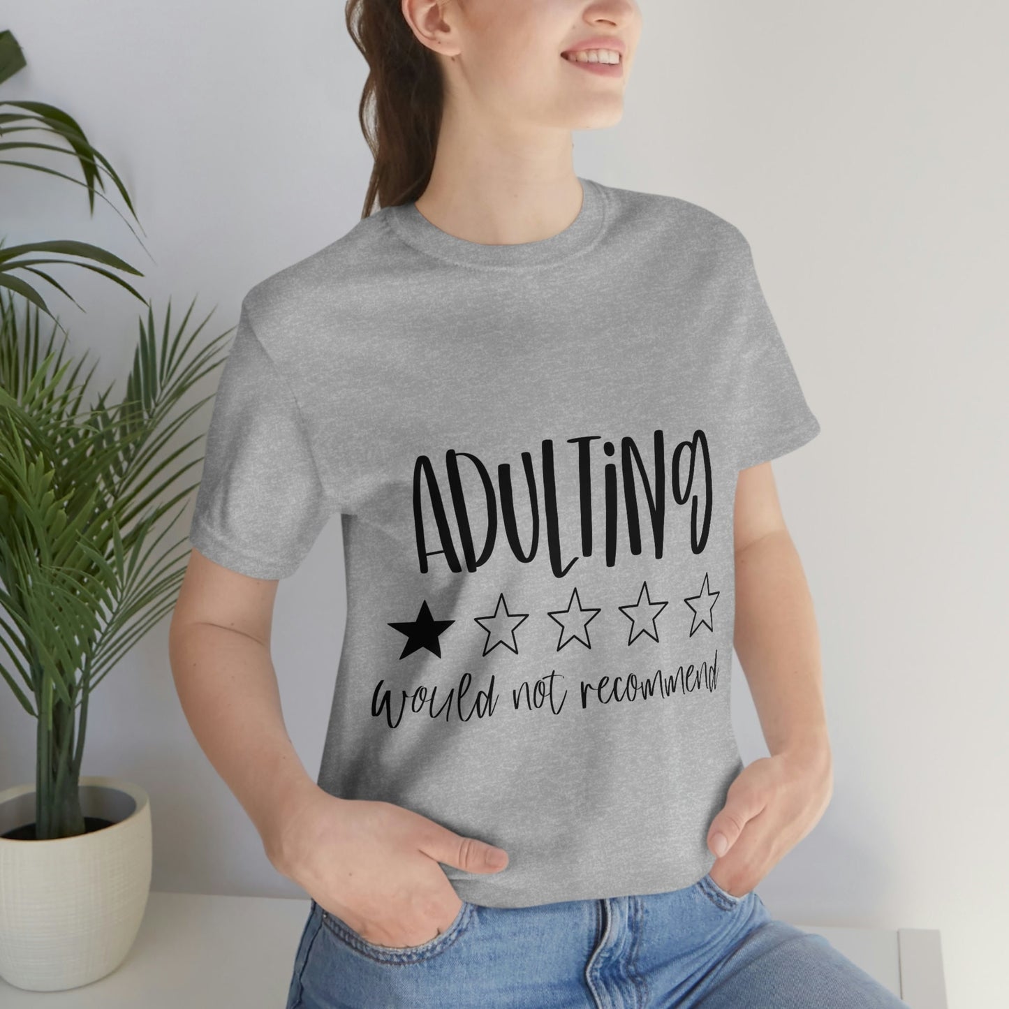 Adulting T-Shirt, Adulting Review Stars T-Shirt, Lustiges Spruch Shirt, T-Shirt mit Spruch, Lustiges Frauen Shirt, Geschenk für Mama und Papa