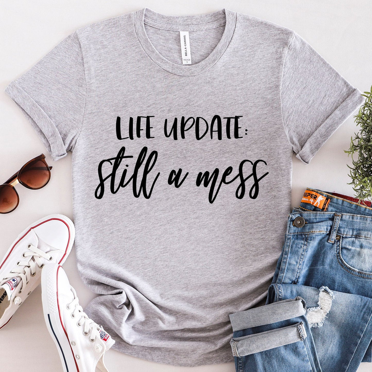 Life Update Still a Mess T-Shirt, Adulting T-Shirt, Gift for Parents, T-shirt for Mom, T-shirt for Dad, Tshirt with Humor, Cool Adult Shirt