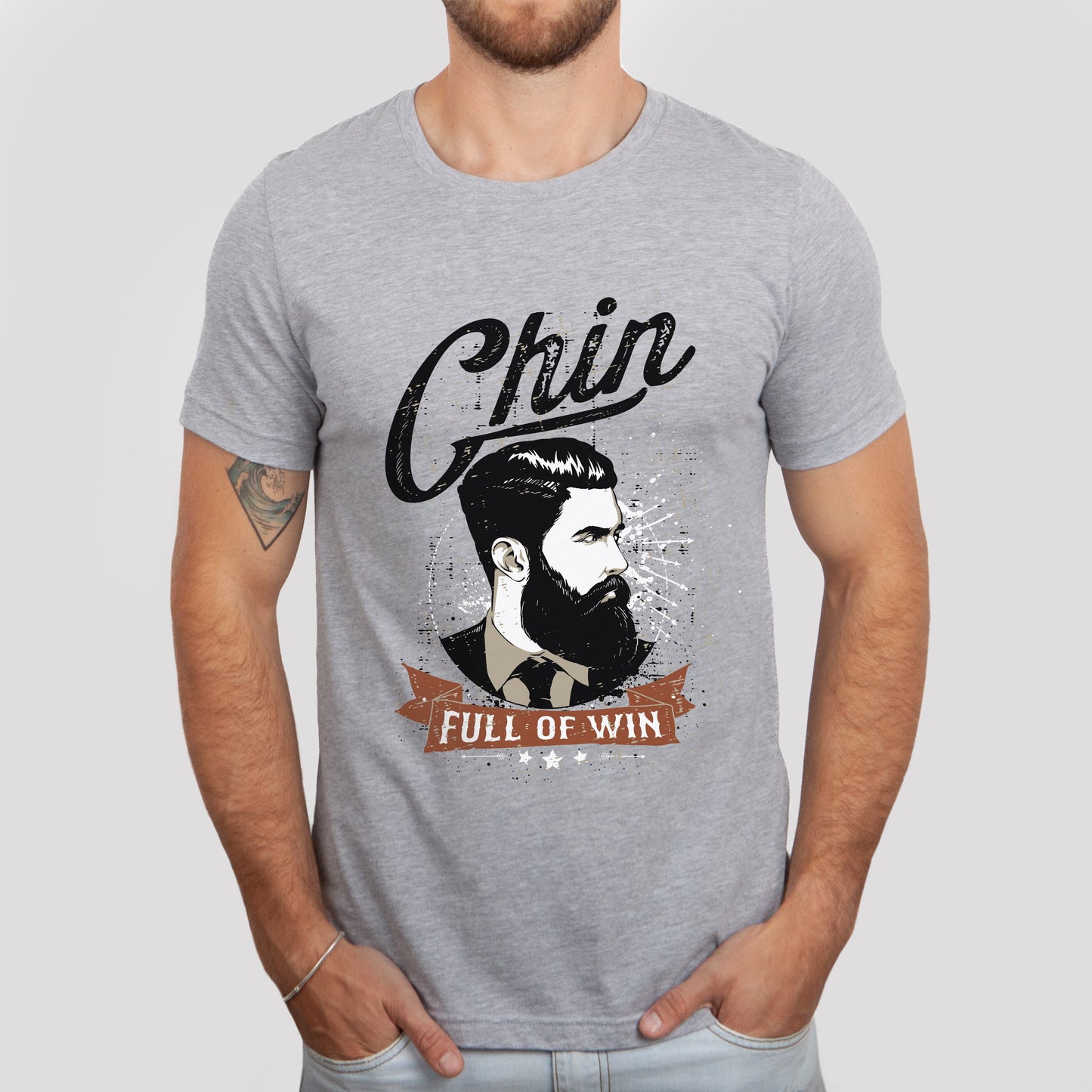 Chin Full of Win Beard T-shirt, Men Beard Shirt, Dad Beard T-shirt, Beard Love Shirt, Hair T-Shirt, Beard Lover T-Shirt, Gifts For Him