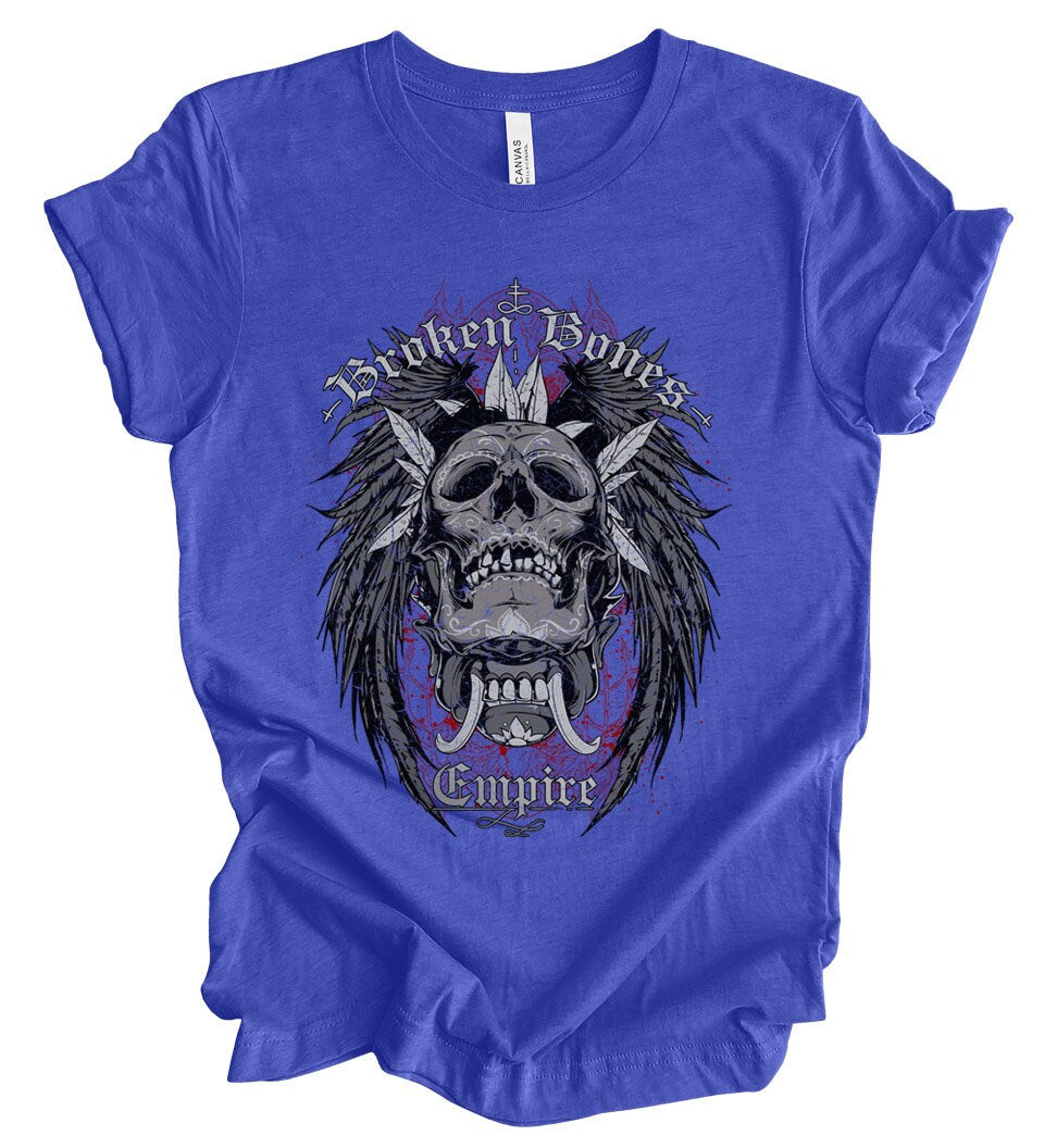 Broken Bones Empire T-shirt, Skeleton Skull T-shirt, Motorcycle T-Shirt, Rider Shirt, Biker Shirt, Motorcycle Lover Shirt, Rockers T-shirt