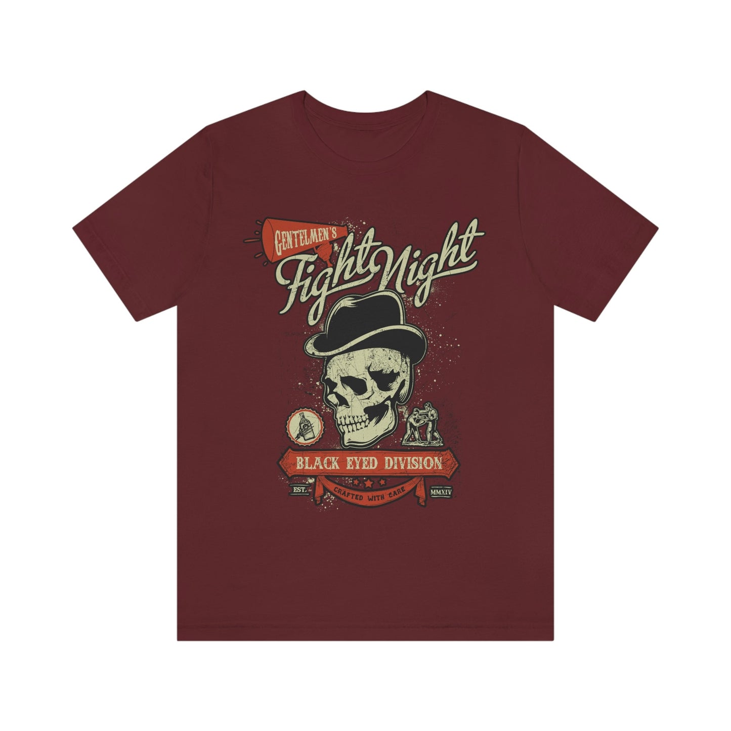 Totenkopf mit Hut T-Shirt, Skelett Totenkopf T-Shirt, Fight Night Shirt, Motorrad T-Shirt, Fahrer Shirt, Biker Shirt, Rocker T-Shirt