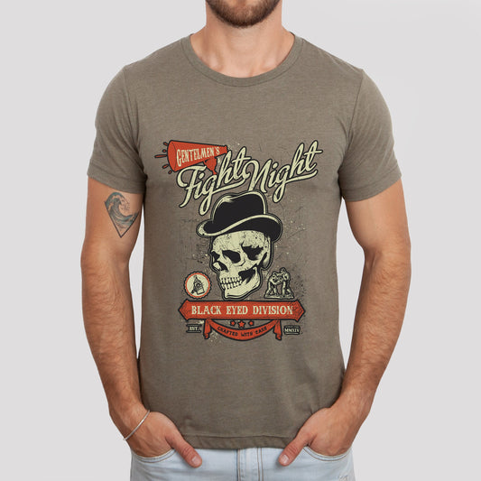 Skull with Hat T-shirt, Skeleton Skull T-shirt, Fight Night Shirt, Motorcycle T-Shirt, Rider Shirt, Biker Shirt, Rockers T-shirt