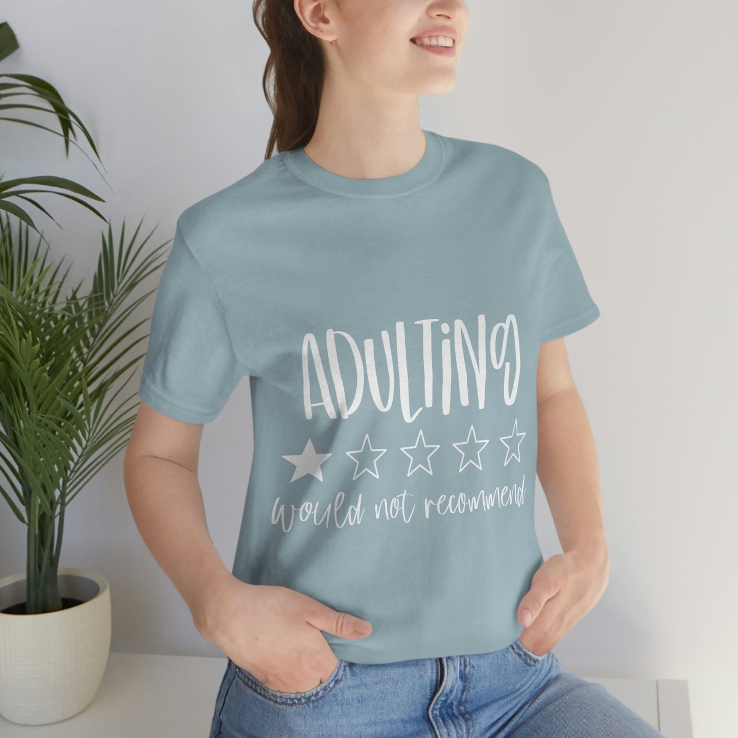 Adulting T-shirt, Adulting Review Stars T Shirt, Funny Saying Shirt, T-Shirt with Saying, Funny Women Shirt, Gift for Mom and Dad