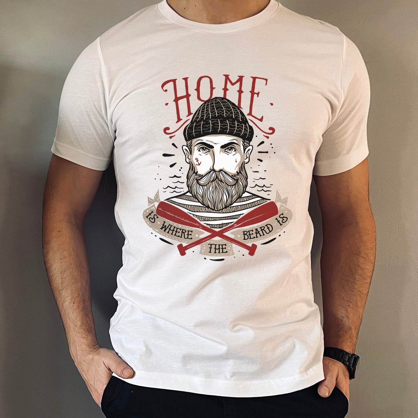 Home is Where the Beard is T-shirt, Men Beard Shirt, Beard Love Shirt, T-Shirt for Men, Funny Beard Shirts, Beard Lover T-Shirt Gift