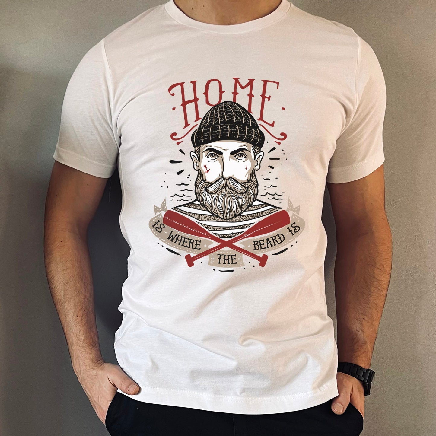 Home is Where the Beard is T-Shirt, Herren Bart Shirt, Bart Liebe Shirt, T-Shirt für Männer, Lustige Bart Shirts, Bart Liebhaber T-Shirt Geschenk