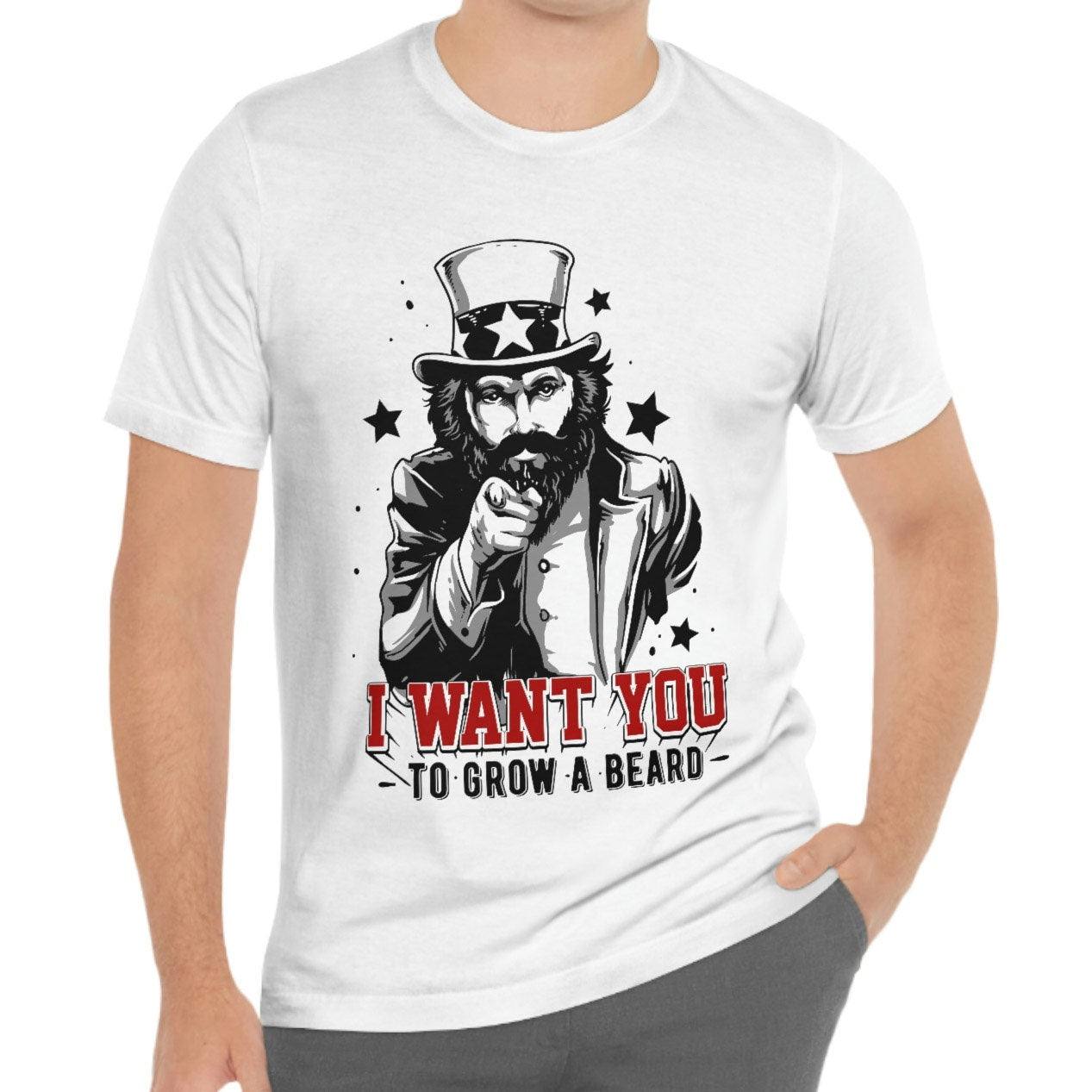 I Want You to Grow a Beard T-Shirt, Bartliebe-Shirt, T-Shirt für Männer, Lustige Bartshirts, Bartliebhaber-T-Shirt, Geschenke für Ihn