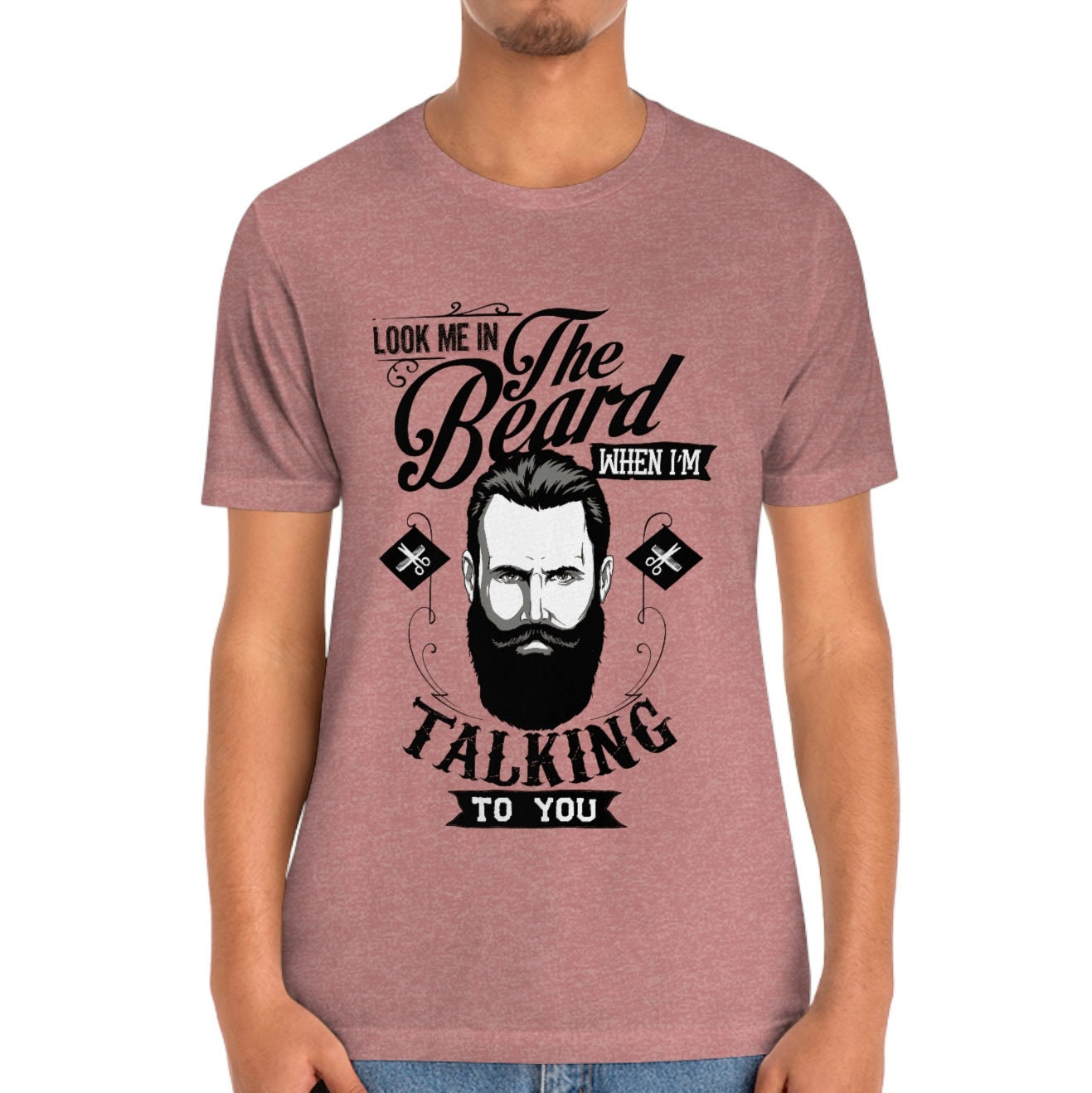 Look Me in The Beard T-Shirt, Herren Bart Shirt, Bart Liebe Shirt, T-Shirt für Männer, Lustige Bart Shirts, Geschenk Shirt für einen Bartliebhaber