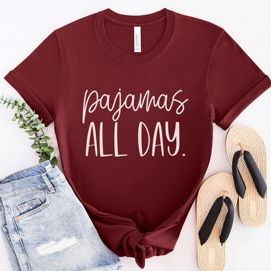 T-shirt pyjama toute la journée, T-shirt cadeau, T-shirt avec dicton drôle, T-shirt avec dicton, T-shirt drôle pour femme, cadeau pour maman, T-shirt avec humour