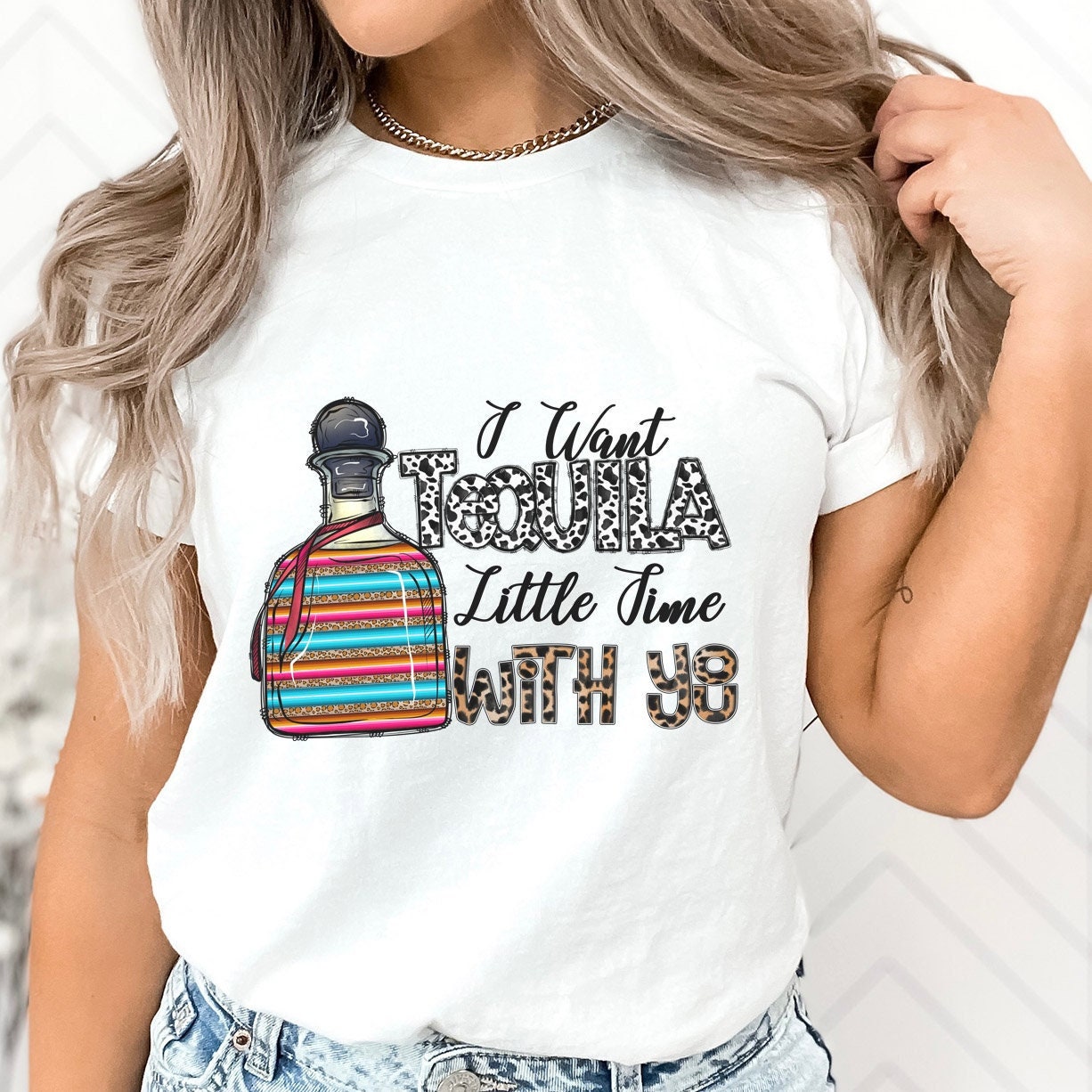 Tequila Shirt, I want Tequila Little Time with You T-Shirt, Lustige Shirts, Humor T-Shirt, Geschenk T-Shirt, Geschenk für Sie, Geschenk für Ihn