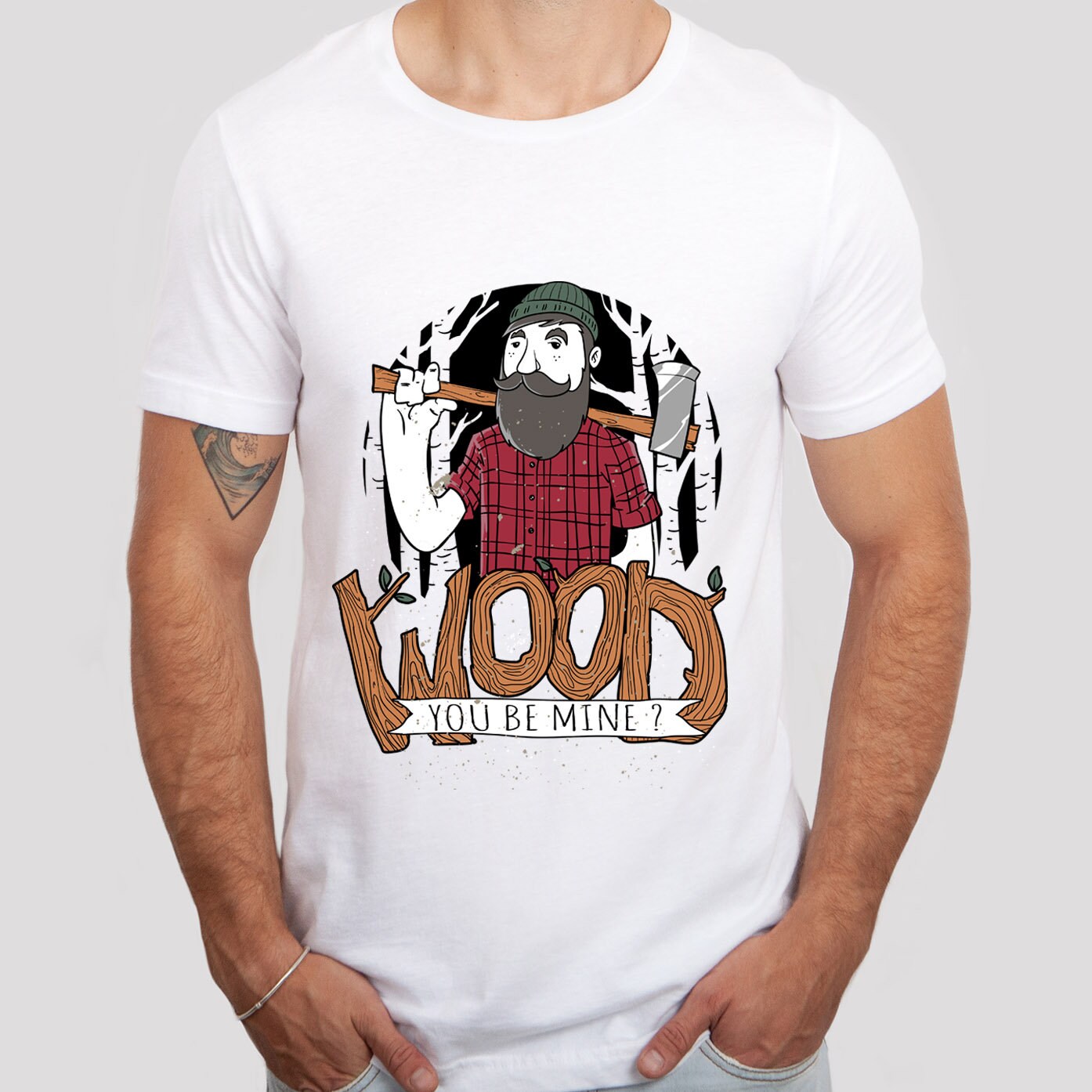 Wood You Be Mine Lustige T-Shirts, Lustiges T-Shirt, Humor T-Shirt, Geschenk T-Shirt, Lustiges Shirt, Geschenk für Sie, Geschenk für Ihn, Camping Shirts