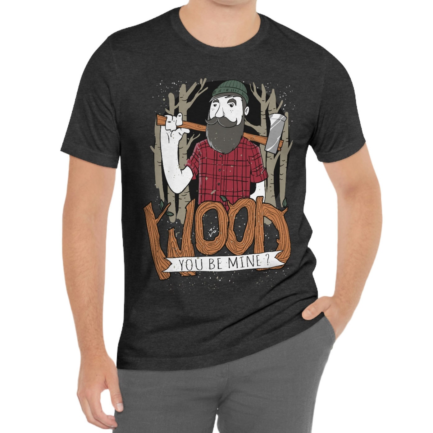 T-shirts drôles Wood You Be Mine, T-shirt drôle, T-shirt humoristique, T-shirt cadeau, T-shirt drôle, cadeau pour elle, cadeau pour lui, chemises de camping