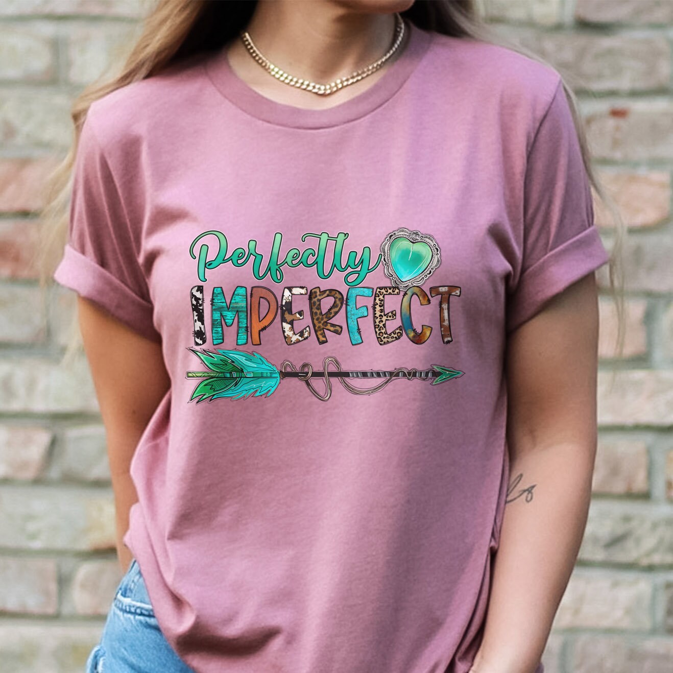 T-shirt parfaitement imparfait, T-shirt bohème, T-shirt tribal, T-shirt humoristique, T-shirt flèche, T-shirt cadeau inspirant, T-shirt cadeau pour elle