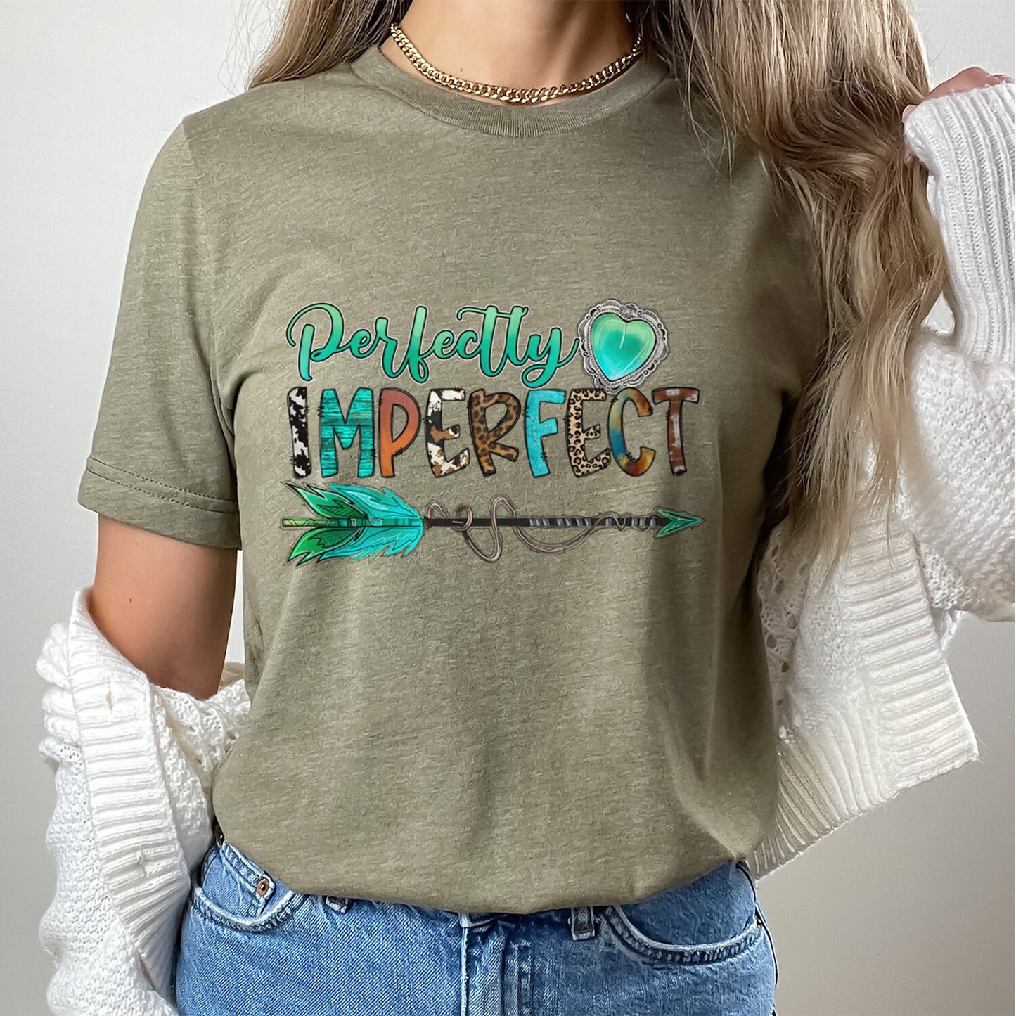 T-shirt parfaitement imparfait, T-shirt bohème, T-shirt tribal, T-shirt humoristique, T-shirt flèche, T-shirt cadeau inspirant, T-shirt cadeau pour elle