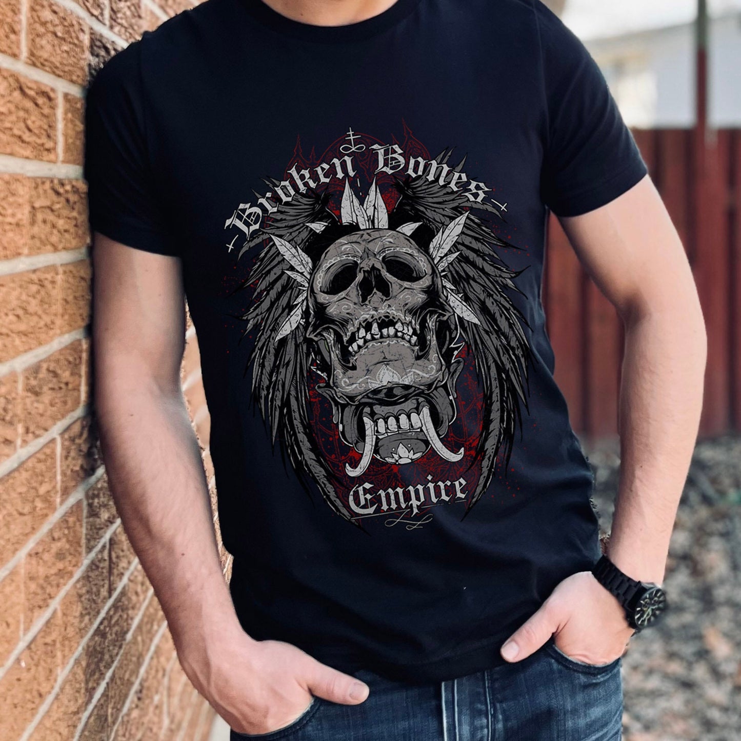 Broken Bones Empire T-shirt, Skeleton Skull T-shirt, Motorcycle T-Shirt, Rider Shirt, Biker Shirt, Motorcycle Lover Shirt, Rockers T-shirt