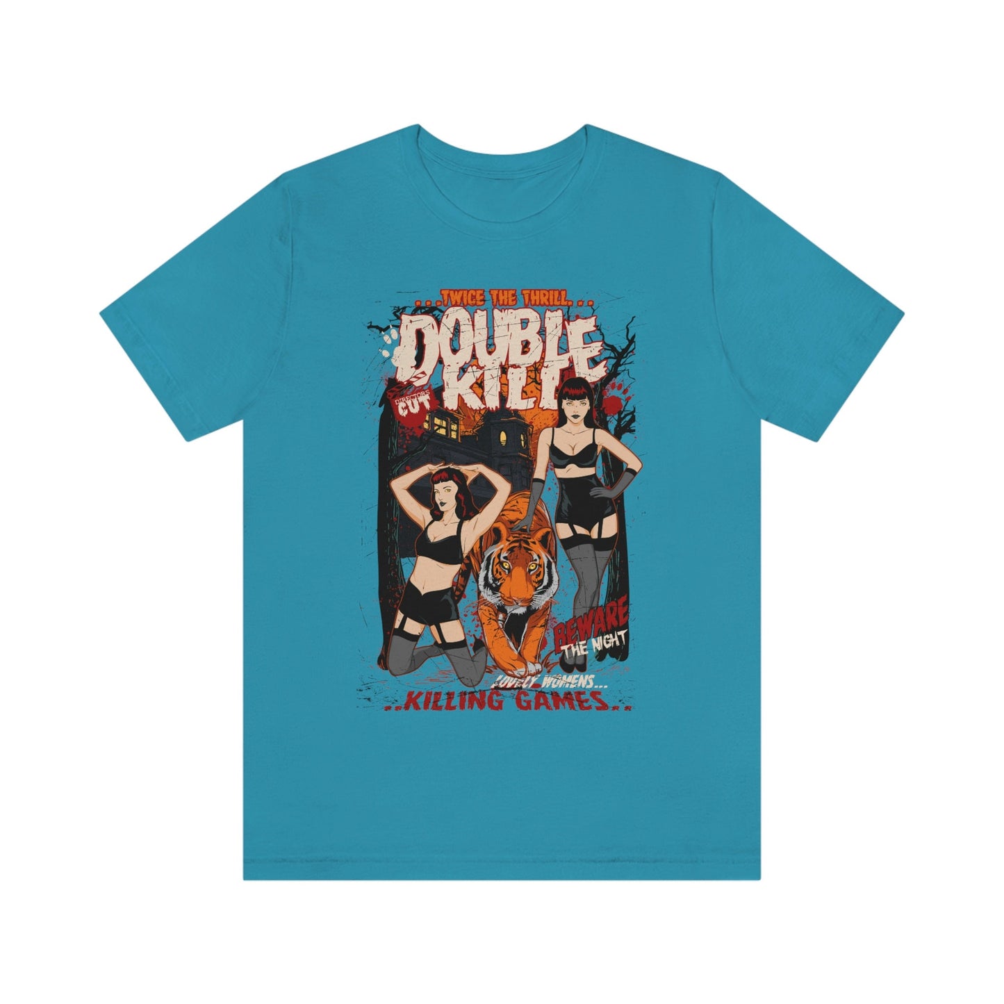 T-shirt d'horreur Killing Games, T-shirt de bandes dessinées, T-shirt du film Double Kill, T-shirt Dead Chicks, T-shirt du film d'horreur, T-shirt Tigre