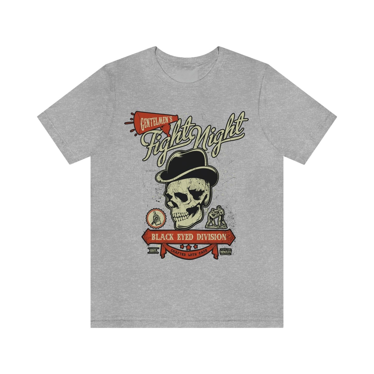 Skull with Hat T-shirt, Skeleton Skull T-shirt, Fight Night Shirt, Motorcycle T-Shirt, Rider Shirt, Biker Shirt, Rockers T-shirt