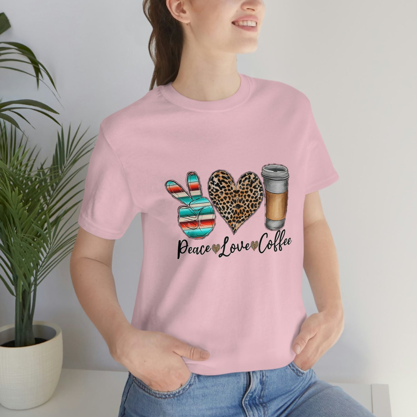 Peace Love Coffee Shirt, Kaffee T-Shirt, Kaffee Liebhaber Shirt, Inspirierendes T-Shirt, Geschenk Shirt für Sie, Kaffee Geschenk Shirt