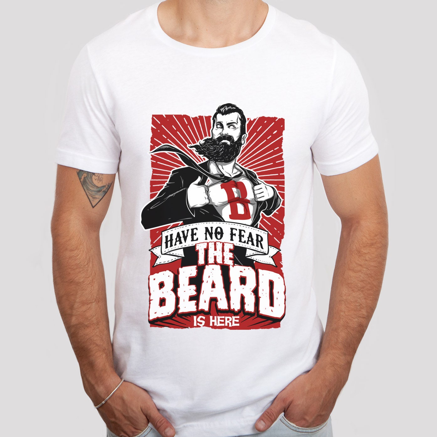 Have No Fear The Beard is Here T-Shirt, Herren Bart Shirt, Bart Liebe Shirt, T-Shirt für Männer, Lustige Bart Shirts, Bart Liebhaber T-Shirt