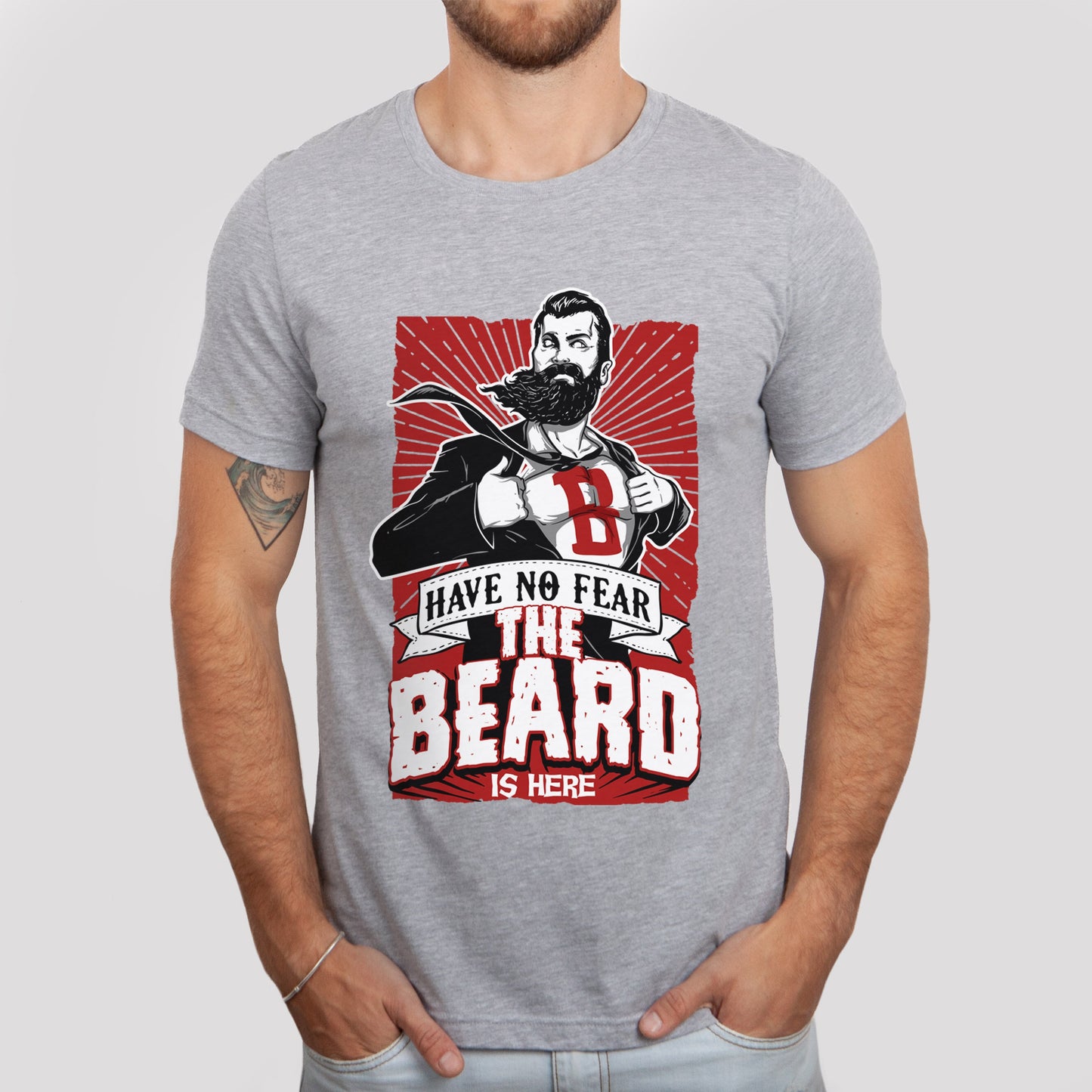 Have No Fear The Beard is Here T-Shirt, Herren Bart Shirt, Bart Liebe Shirt, T-Shirt für Männer, Lustige Bart Shirts, Bart Liebhaber T-Shirt