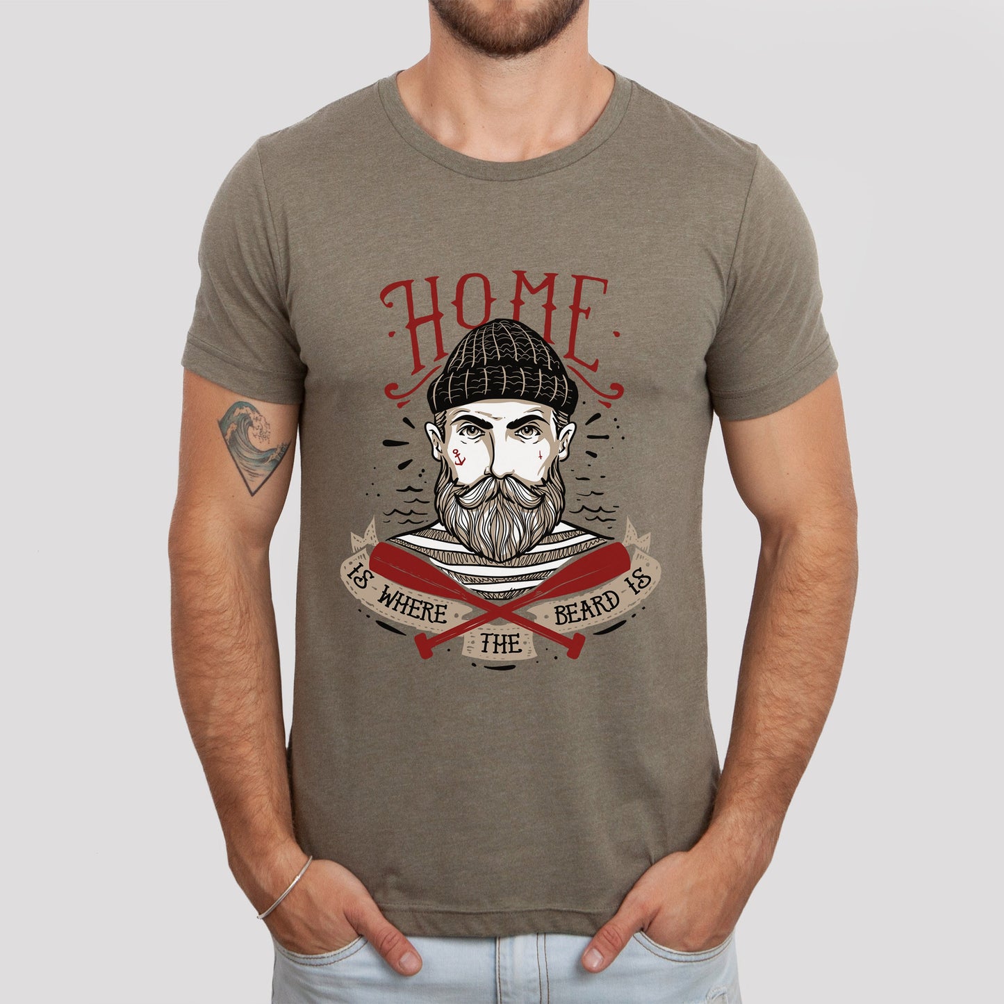 Home is Where the Beard is T-Shirt, Herren Bart Shirt, Bart Liebe Shirt, T-Shirt für Männer, Lustige Bart Shirts, Bart Liebhaber T-Shirt Geschenk