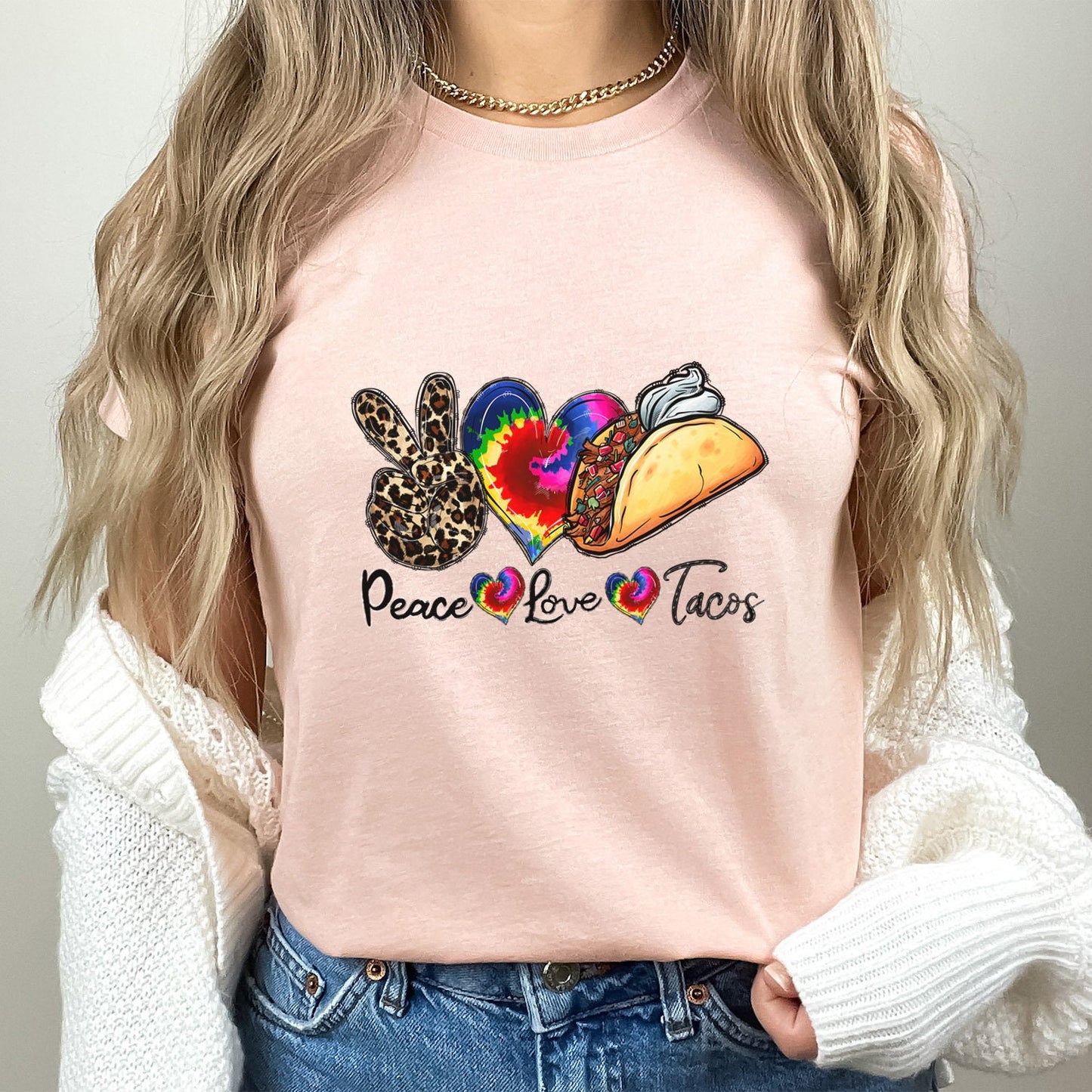 Peace Love Tacos Shirt, Tacos Liebhaber T-Shirt, Food Liebhaber Shirt, Geschenk Shirt für Sie, Mexikanisches Food Shirt, Inspirierendes T-Shirt