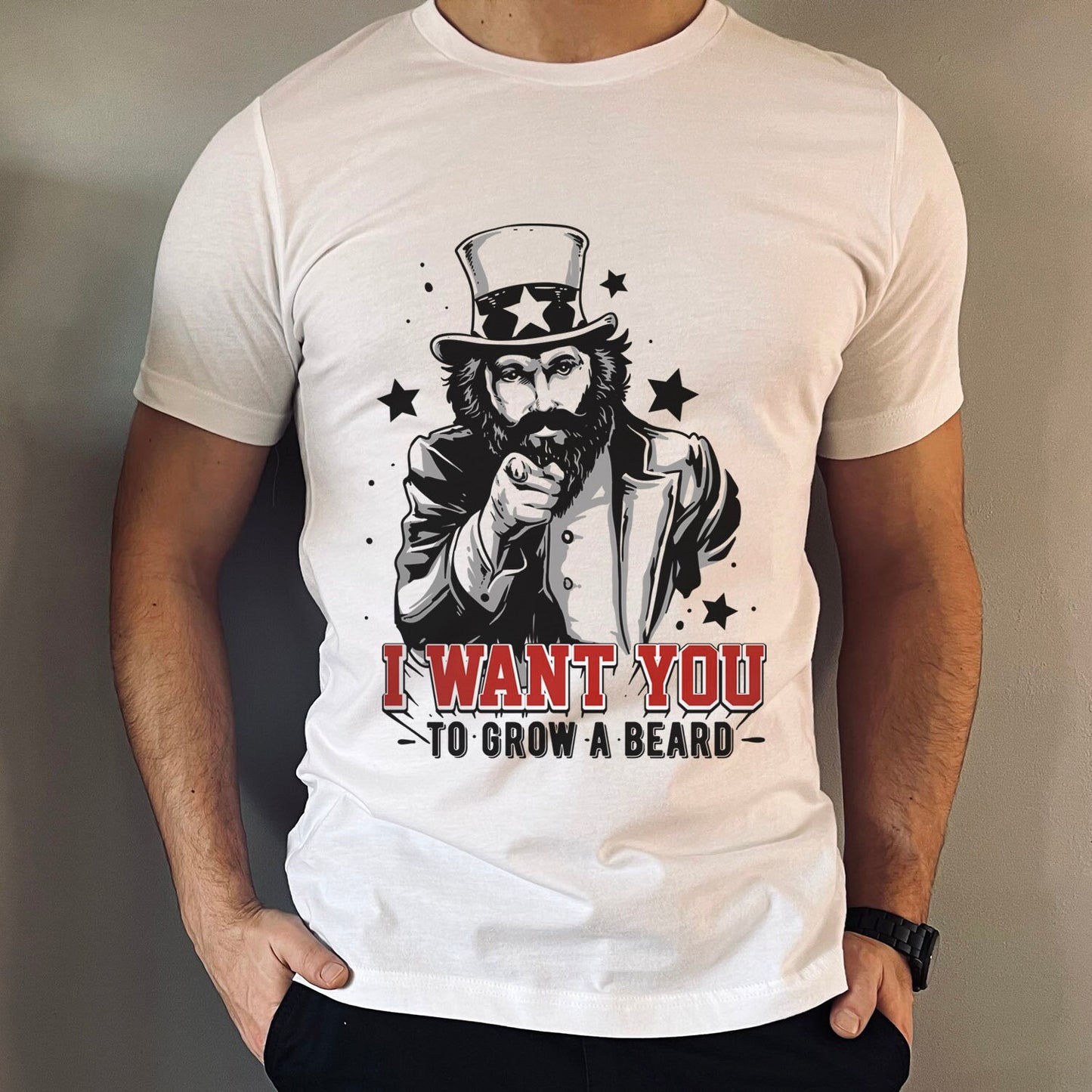 I Want You to Grow a Beard T-Shirt, Bartliebe-Shirt, T-Shirt für Männer, Lustige Bartshirts, Bartliebhaber-T-Shirt, Geschenke für Ihn