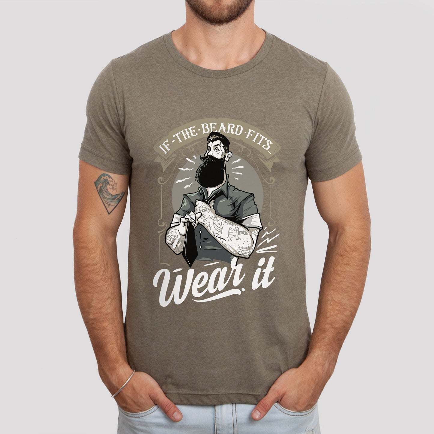 T-shirt « Si la barbe te va », « Portez-la », « T-shirt pour homme ...