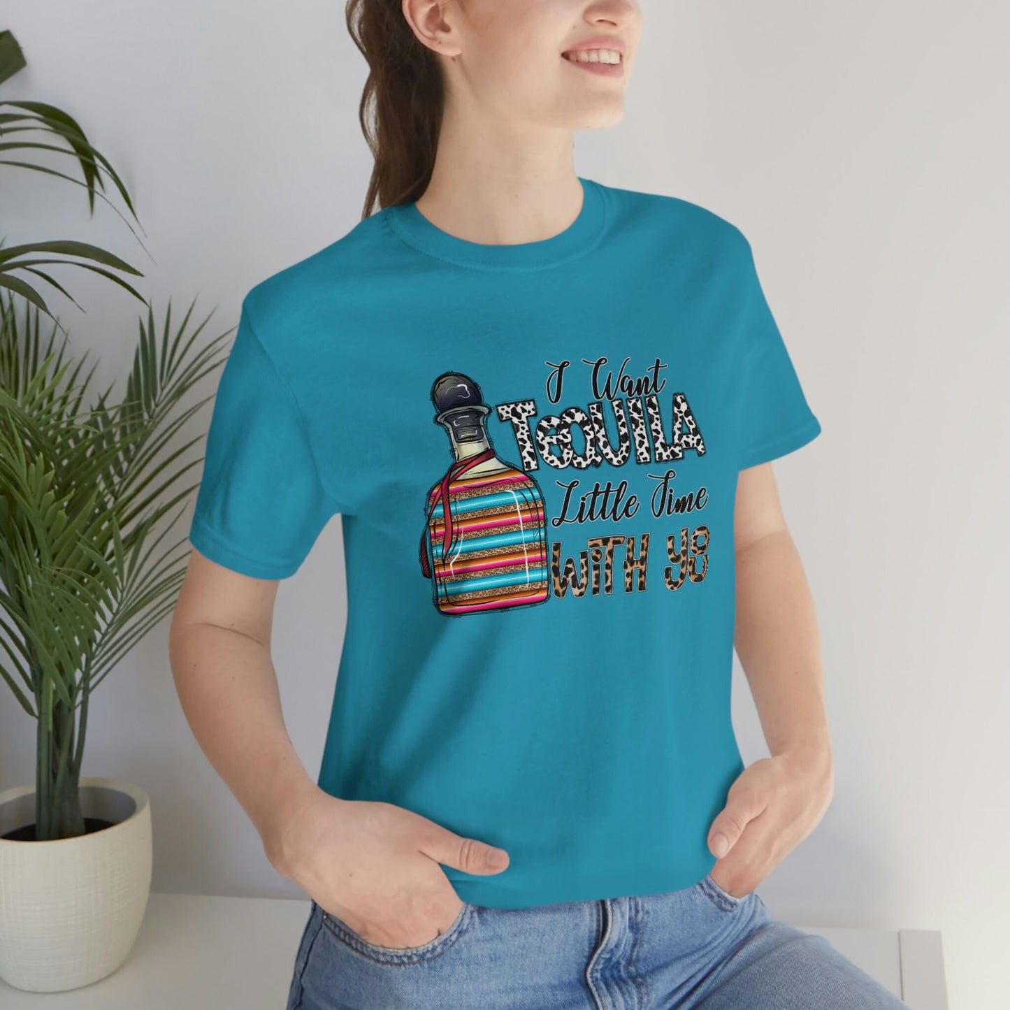 Tequila Shirt, I want Tequila Little Time with You T-Shirt, Lustige Shirts, Humor T-Shirt, Geschenk T-Shirt, Geschenk für Sie, Geschenk für Ihn