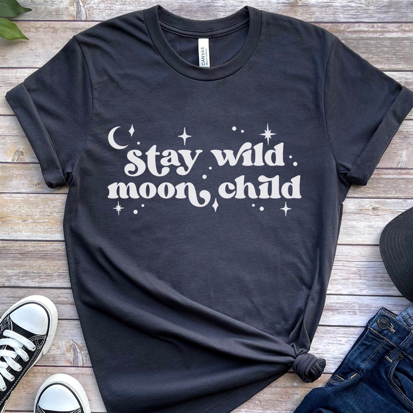 Stay Wild Moon Child T-shirt, Boho T-shirt, Inspirational T-shirt, Bohemian T-shirt, Moon and Stars T-Shirt, Gift Travel Shirt