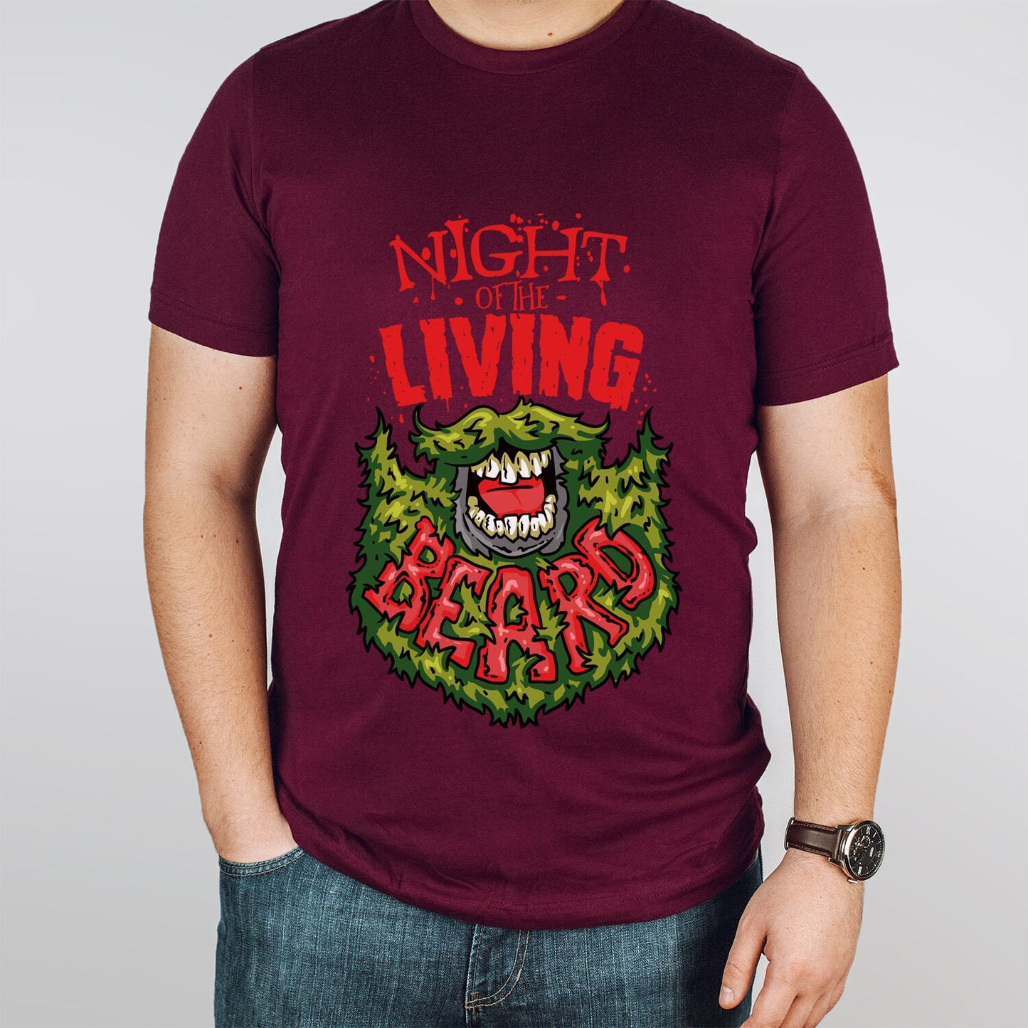 Night of the Living Bart Shirt, Bart T-Shirt, Herren Bart Shirt, Lustige Bart Shirts, Bart Liebe Shirt, T-Shirt für Männer, Bart Liebhaber T-Shirt