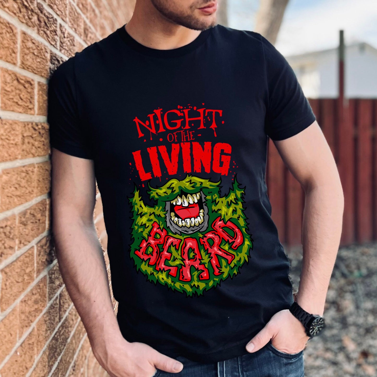 Night of the Living Bart Shirt, Bart T-Shirt, Herren Bart Shirt, Lustige Bart Shirts, Bart Liebe Shirt, T-Shirt für Männer, Bart Liebhaber T-Shirt