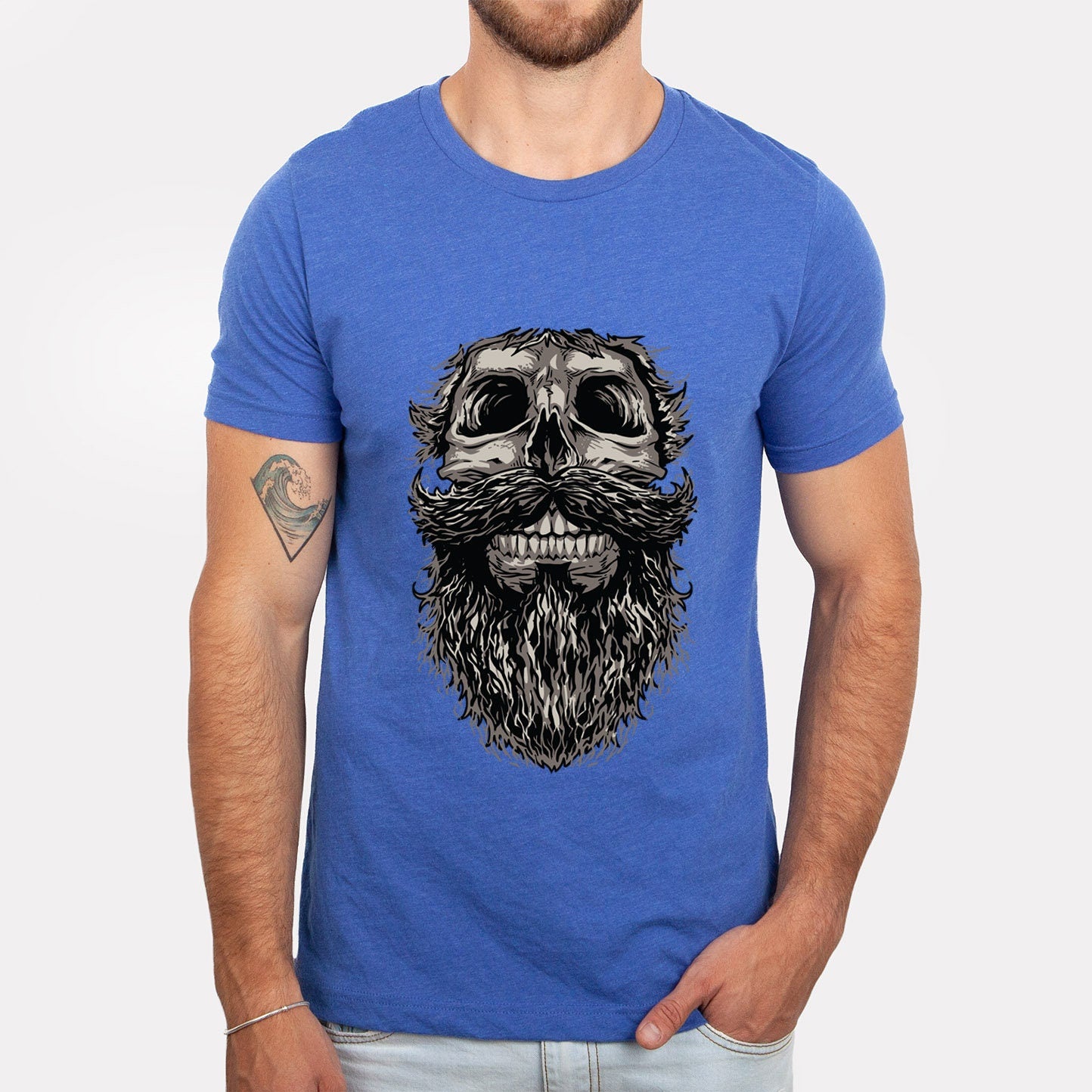 Skull and Beard T-shirt, Skull T-shirt, Skeleton Face Shirt, Beard LoversT-Shirt, Skull with Beard Shirt,  Hair T-Shirt, Gifts For Him